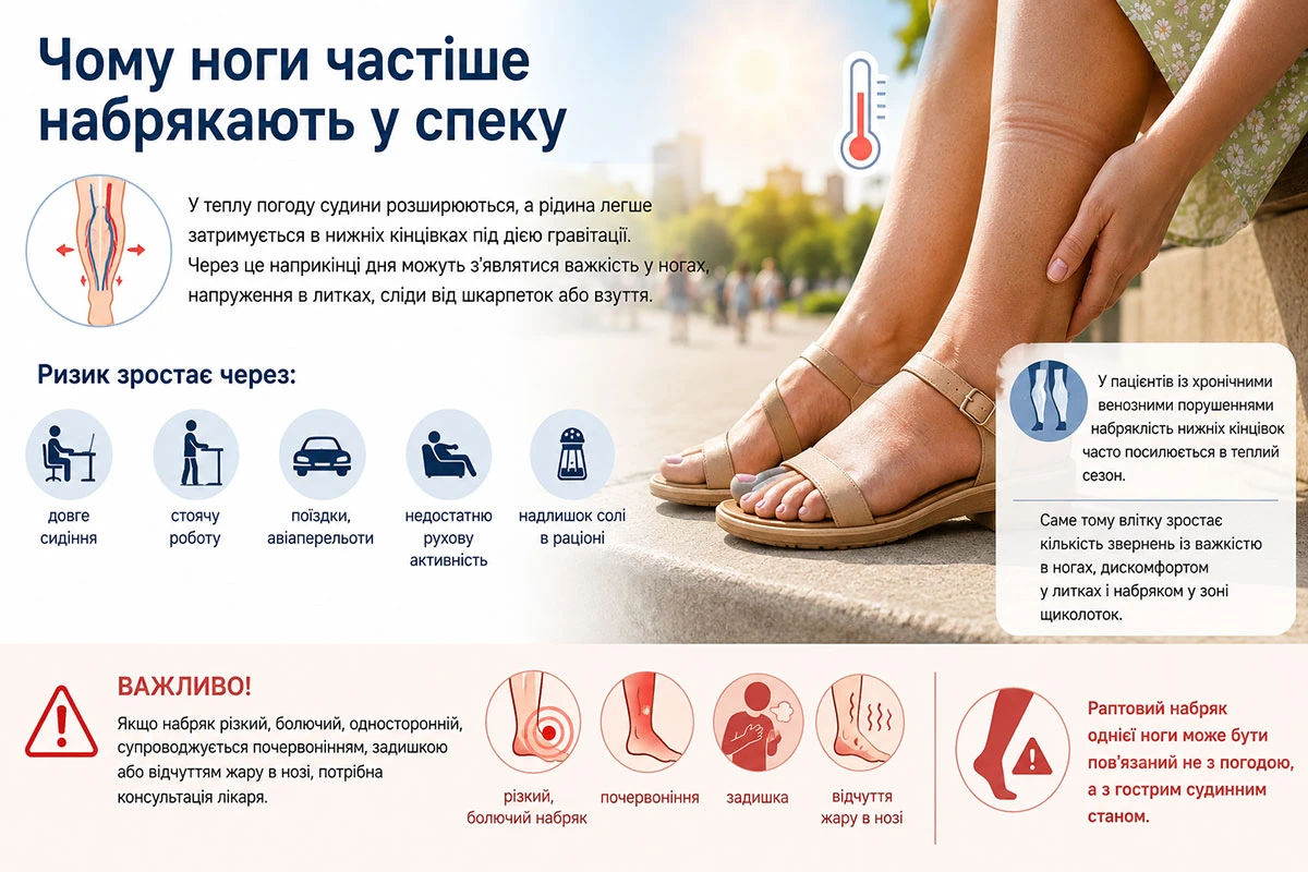 почему ноги чаще отекают в жару